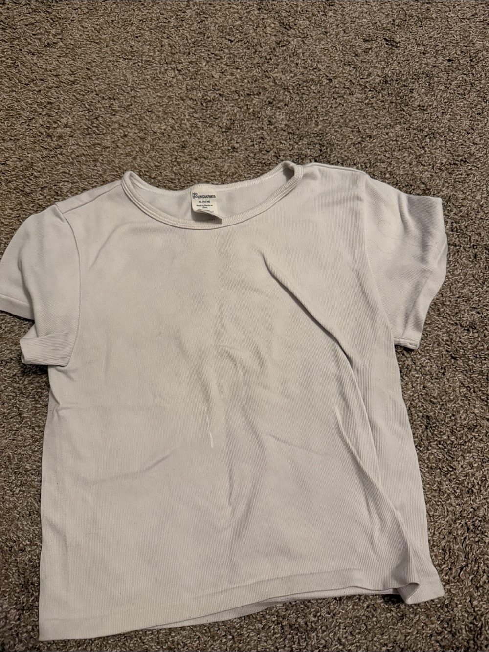 No Boundaries White Crop Top - Short Sleeve Tee